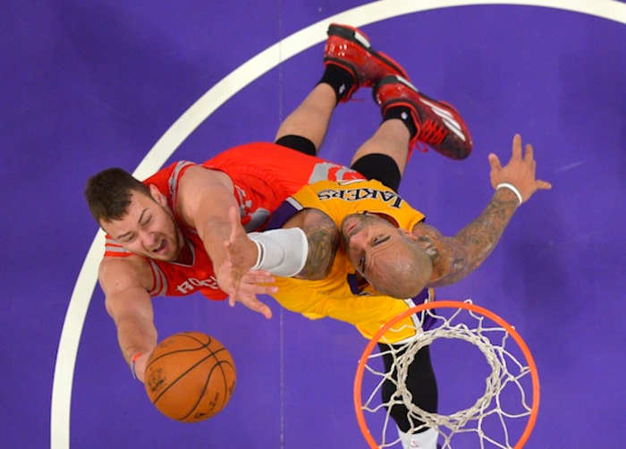 Donatas Motiejunas (l) needs to provide quality minutes for the Rockets to stay in contention.